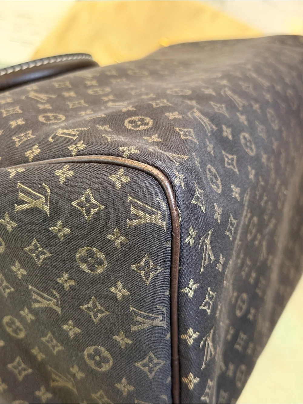 Louis Vuitton Monogram Speedy 30 Mini Lin Ebene Brown M95224, Excellent
